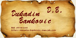 Dukadin Banković vizit kartica